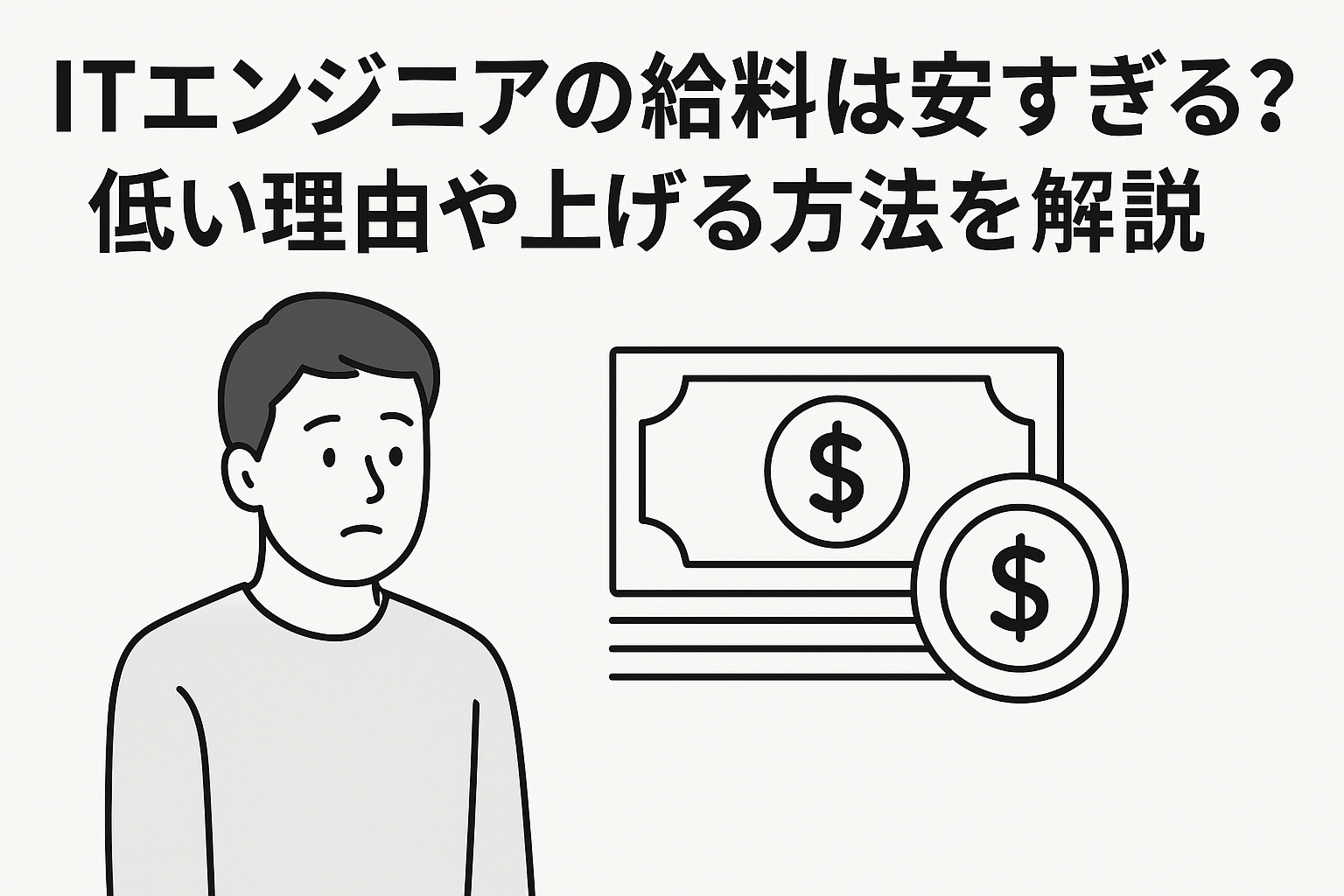 ITエンジニアの給料は安すぎる？低い理由や上げる方法を解説