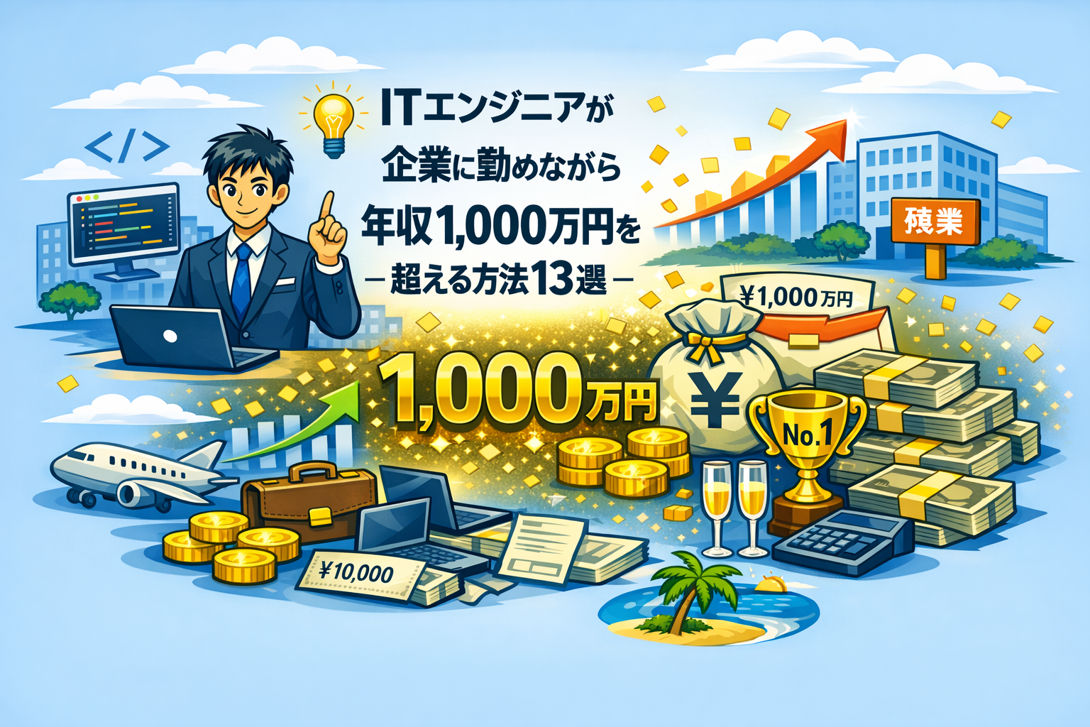 ITエンジニアが企業に勤めながら年収1,000万円を超える方法13選